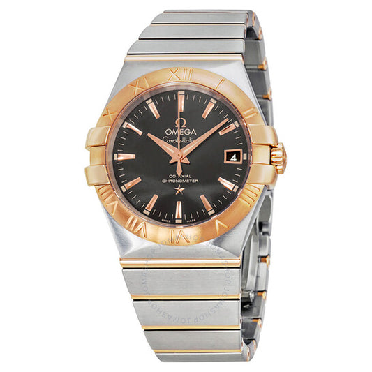 Omega, Constellation Automatic Grey Dial Steel and 18kt Rose Gold Men's Watch 12320352006002