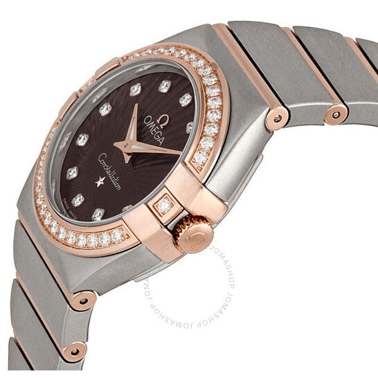 أوميغا، ساعة كونستليشن بنية اللون بمينا جيلوشيه للسيدات