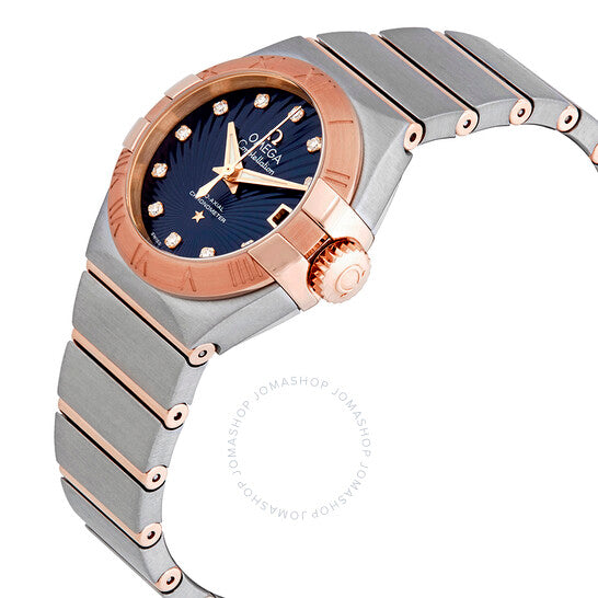 أوميغا، ساعة كونستليشن نسائية محورية بمينا ألماس أزرق