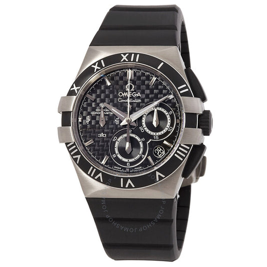 ساعة أوميغا كونستليشن دبل إيجل كرونوغراف أوتوماتيكية كرونومتر بمينا سوداء للسيدات