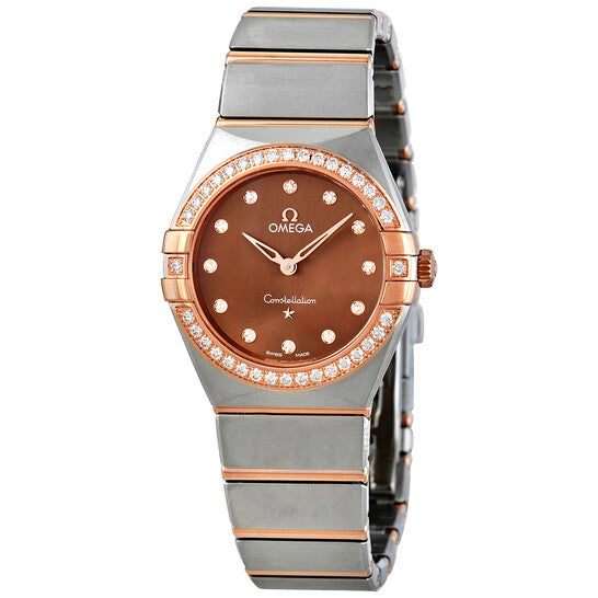 Omega, Constellation Manhattan Quartz Diamond Brown Dial Ladies Watch