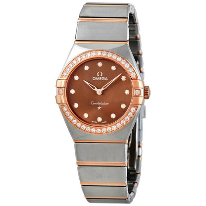 Omega, Constellation Manhattan Quartz Diamond Brown Dial Ladies Watch