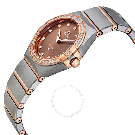 Omega, Constellation Manhattan Quartz Diamond Brown Dial Ladies Watch