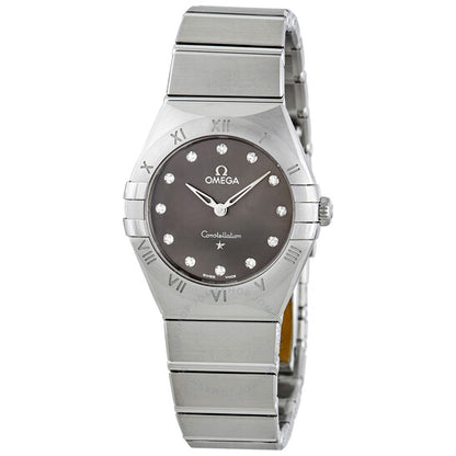 Omega, Constellation Manhattan Quartz Diamond Grey Dial Ladies Watch