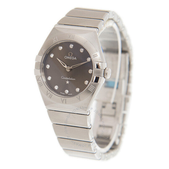 Omega, Constellation Manhattan Quartz Diamond Grey Dial Ladies Watch