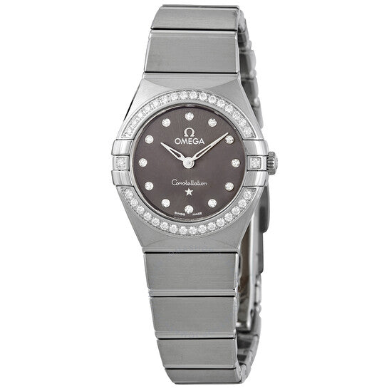 Omega, Constellation Manhattan Quartz Diamond Grey Dial Ladies Watch