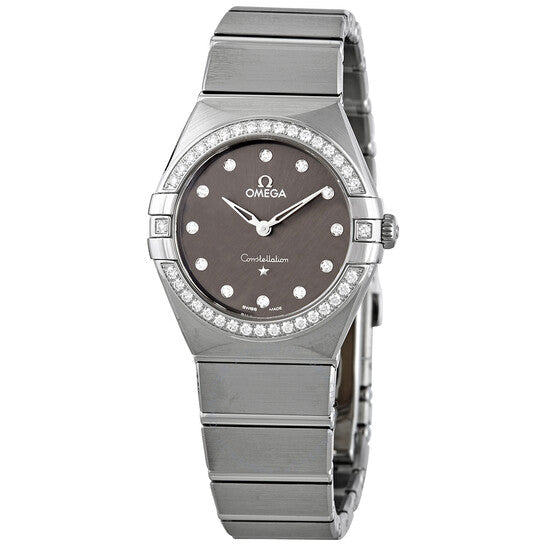 Omega, Constellation Manhattan Quartz Diamond Grey Dial Ladies Watch