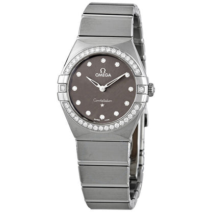 Omega, Constellation Manhattan Quartz Diamond Grey Dial Ladies Watch