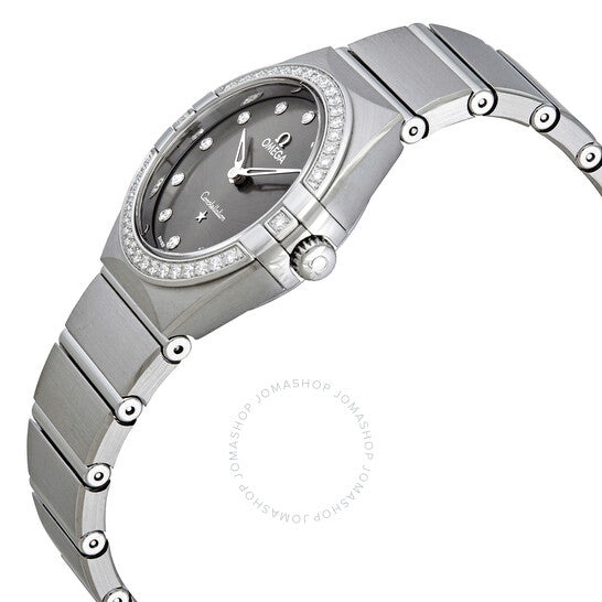 Omega, Constellation Manhattan Quartz Diamond Grey Dial Ladies Watch
