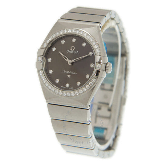 Omega, Constellation Manhattan Quartz Diamond Grey Dial Ladies Watch