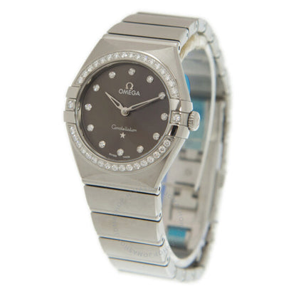 Omega, Constellation Manhattan Quartz Diamond Grey Dial Ladies Watch
