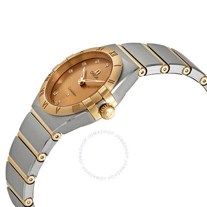 ساعة أوميغا كونستليشن مانهاتن كوارتز للسيدات مرصعة بالألماس