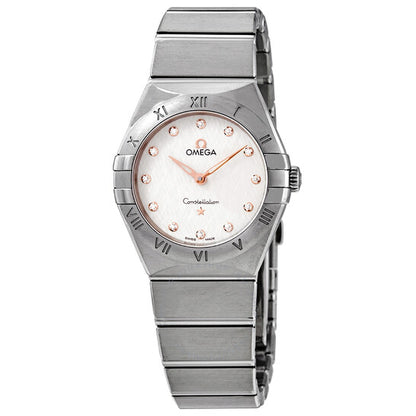 Omega, Constellation Manhattan Quartz Diamond Silver Dial Ladies Watch
