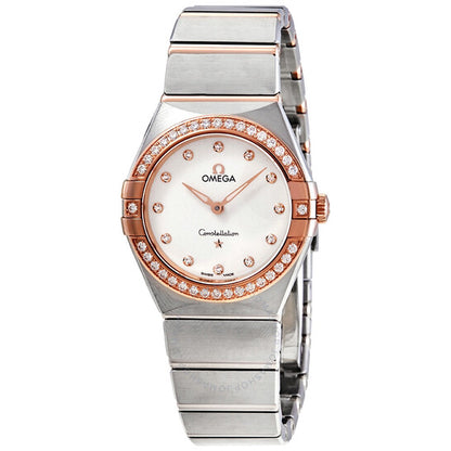 Omega, Constellation Manhattan Quartz Diamond Silver Dial Ladies Watch