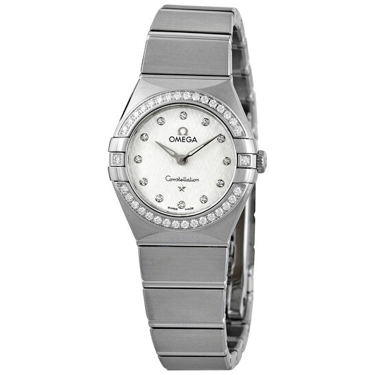 Omega, Constellation Manhattan Quartz Diamond Silver Dial Ladies Watch