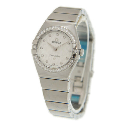 Omega, Constellation Manhattan Quartz Diamond Silver Dial Ladies Watch