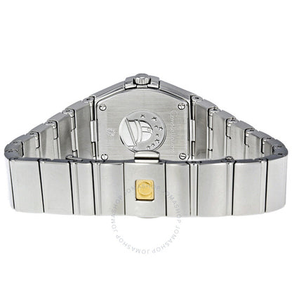 ساعة أوميغا كونستليشن للسيدات، كوارتز مصقول، مينا سوداء