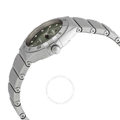 ساعة أوميغا كونستليشن كوارتز دايموند بمينا خضراء للسيدات