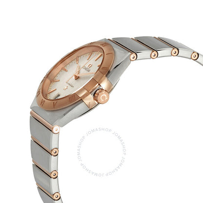 ساعة أوميغا كونستليشن كوارتز للسيدات بمينا فضي