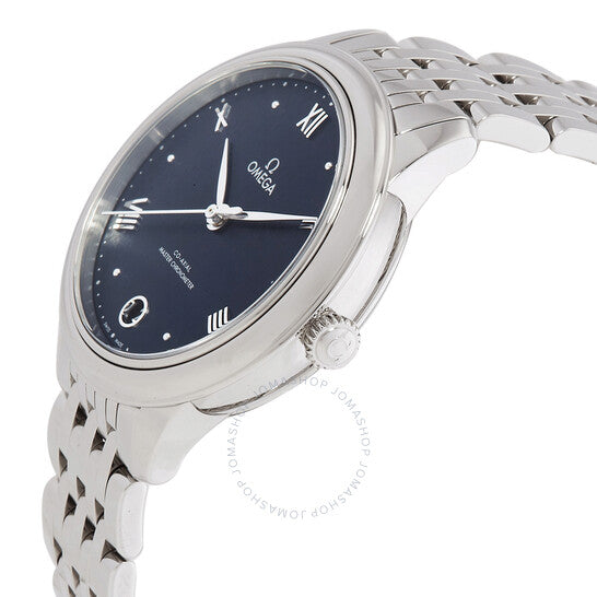 ساعة أوميغا دي فيل أوتوماتيكية للسيدات بمينا أزرق