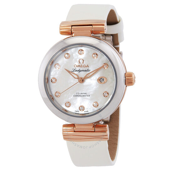 Omega, De Ville Automatic Chronometer Diamond White Dial Ladies Watch