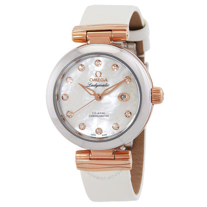 Omega, De Ville Automatic Chronometer Diamond White Dial Ladies Watch