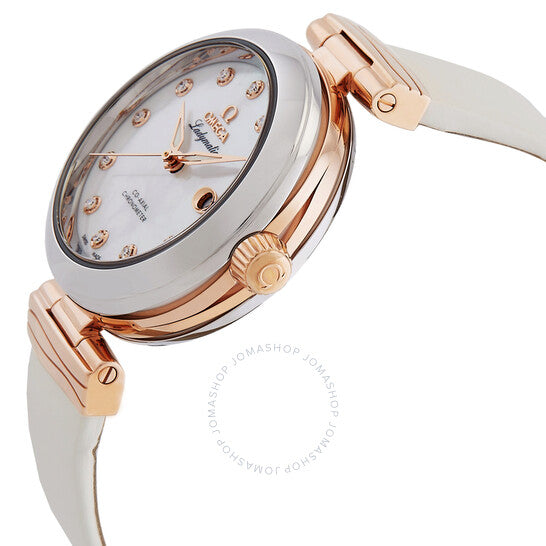 Omega, De Ville Automatic Chronometer Diamond White Dial Ladies Watch