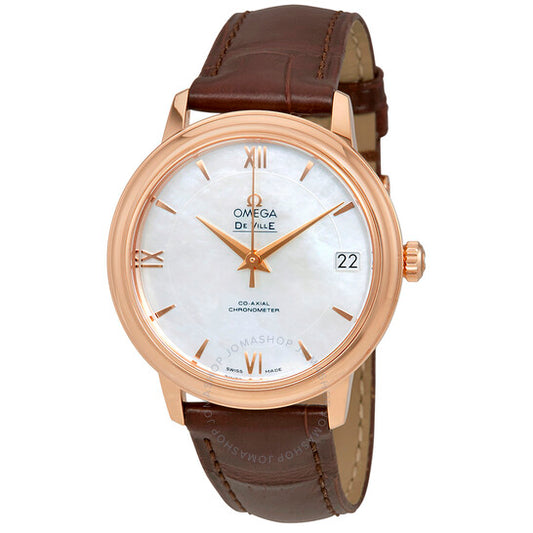 ساعة أوميغا دي فيل أوتوماتيكية للسيدات بمينا من عرق اللؤلؤ