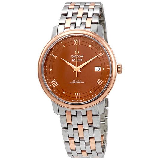 Omega, De Ville Prestige Automatic Chronometer Brown Dial Two-Tone Men's Watch