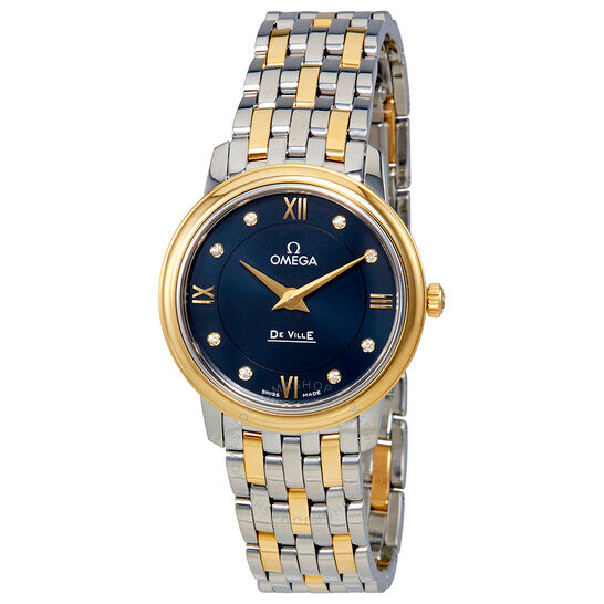 Omega, De Ville Prestige Blue Dial Two-tone Ladies Watch