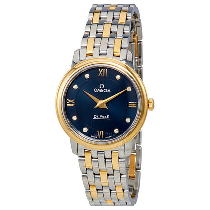 Omega, De Ville Prestige Blue Dial Two-tone Ladies Watch