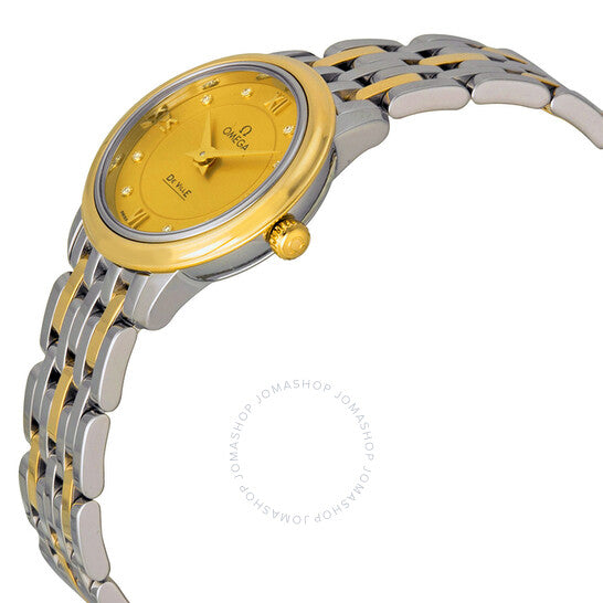 Omega, De Ville Prestige Champagne with Diamonds Dial Ladies Watch