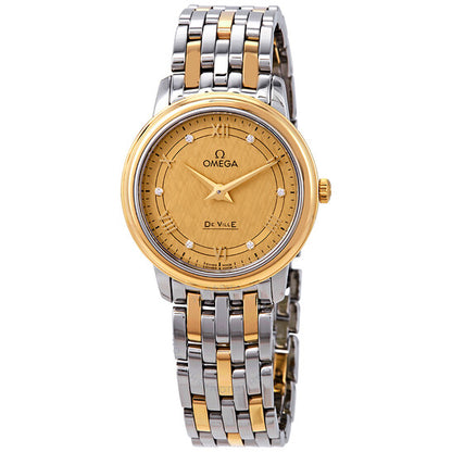 Omega, De Ville Prestige Diamond Champagne Dial Ladies Watch