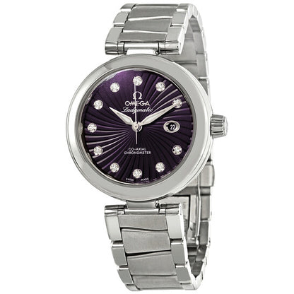 Omega, De Ville Purple Diamond Dial Automatic Ladies Watch