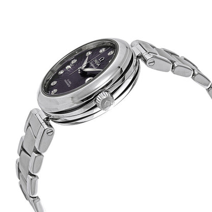 Omega, De Ville Purple Diamond Dial Automatic Ladies Watch