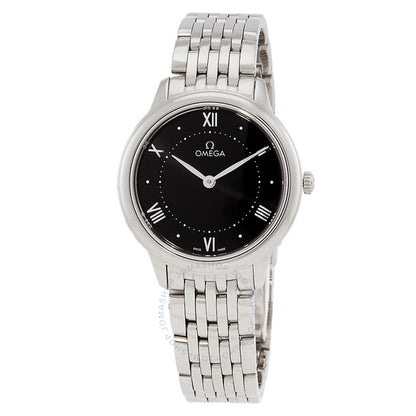 ساعة أوميغا دي فيل كوارتز نسائية بمينا سوداء