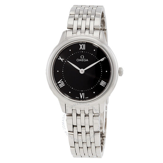 ساعة أوميغا دي فيل كوارتز نسائية بمينا سوداء