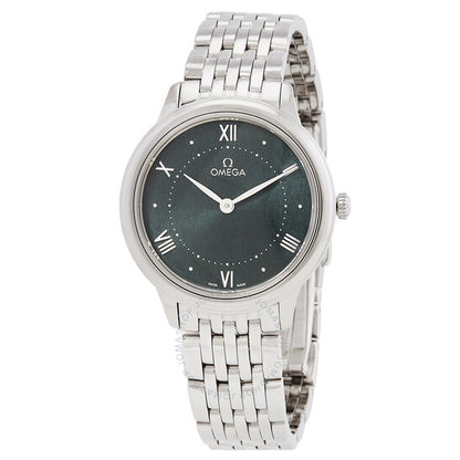 ساعة أوميغا دي فيل كوارتز نسائية بمينا خضراء