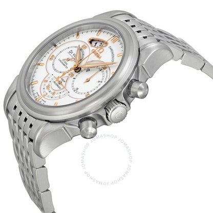 أوميغا، ساعة ديفيل كرونوسكوب أوتوماتيكية للرجال بمينا أبيض