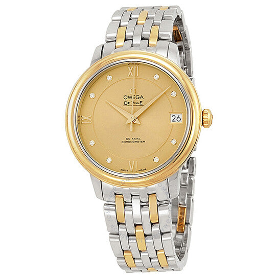 Omega, DeVille Prestige Automatic Champagne Diamond Dial Ladies Watch
