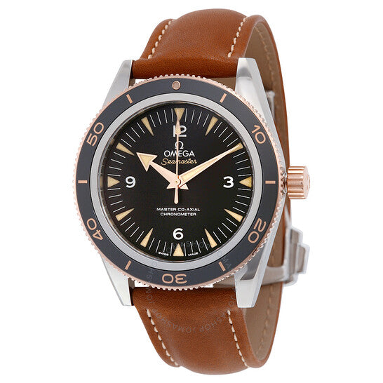 Omega, Seamaster 300 Black Dial Brown Leather Men's Watch