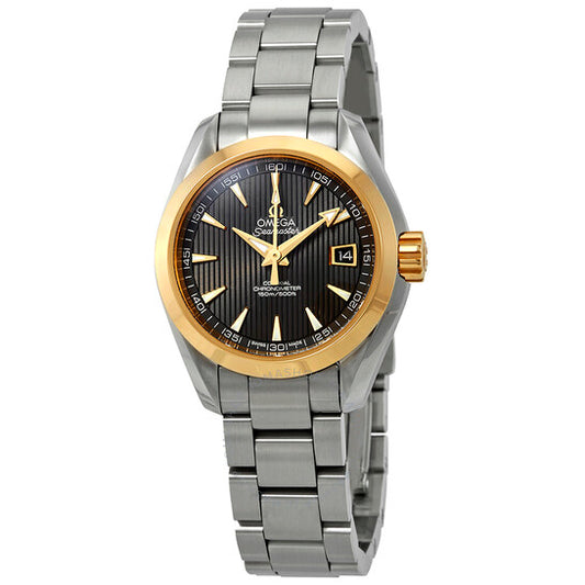 ساعة أوميغا سيماستر أكوا تيرا أوتوماتيكية كرونومتر بمينا رمادي للسيدات