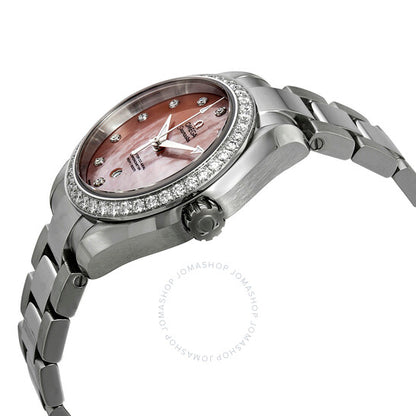 ساعة أوميغا سيماستر أكوا تيرا أوتوماتيكية مرصعة بالألماس للسيدات