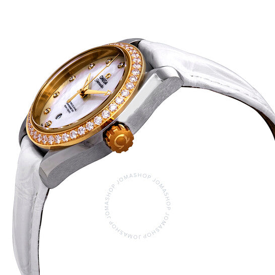 ساعة أوميغا سيماستر أكوا تيرا أوتوماتيكية مرصعة بالألماس للسيدات