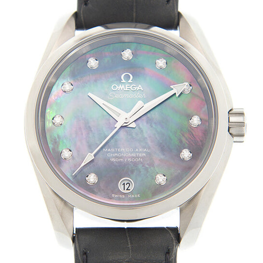 Omega, Seamaster Aqua Terra Grey Mother of Pearl Diamond Dial Automatic Ladies Watch