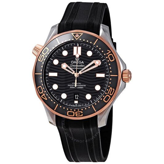 Omega, Seamaster Automatic Steel & 18kt Sedna Gold Black Dial Men's Watch