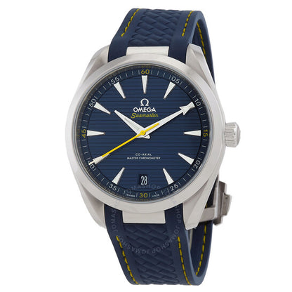 ساعة أوميغا سيماستر أوتوماتيكية كرونومتر للرجال بمينا أزرق