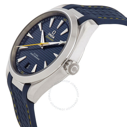ساعة أوميغا سيماستر أوتوماتيكية كرونومتر للرجال بمينا أزرق