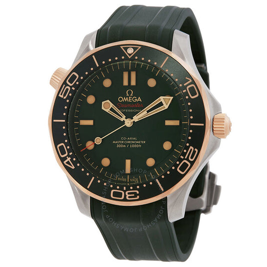 ساعة أوميغا سيماستر أوتوماتيكية كرونومتر للرجال بمينا أخضر