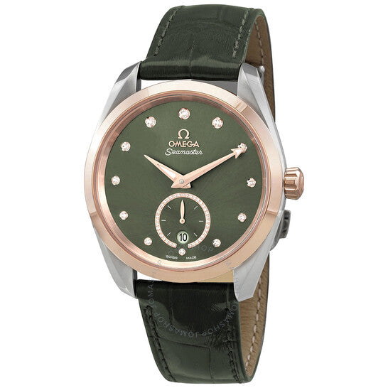 Omega, Seamaster Automatic Chronometer Diamond Green Dial Ladies Watch
